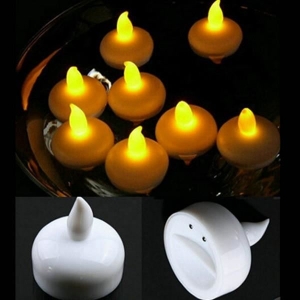 bougie LED flottante lumiere chaude (Jaune)