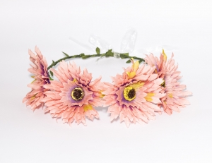 couronne Fleurs Gerbera (rose saumon)