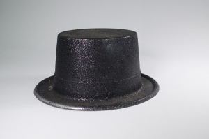 Chapeau haut de forme Plastique Paillette Noir